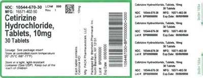 Label 10mg 30ct (Label Cetirizine HCl Tabs 10mg Bpi(10544 670 30) Pack(16571 402 50) Rev1)